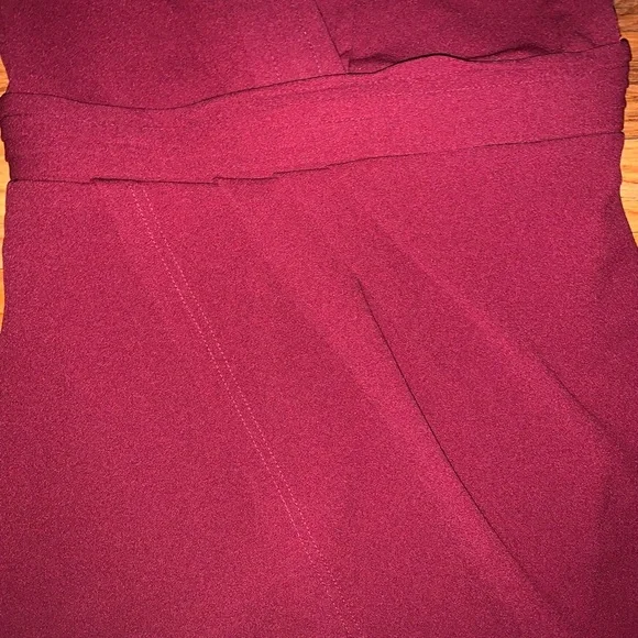 TOBI XS DRESS NWT AVA WINE bodycon deep v front split burgundy long sleeve - Picture 13 of 14